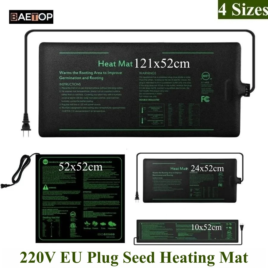 4 ขนาด 220V EU Plug ต้นกล้าควา - Heat Mat Seedling บทวิจารณ์และราคา