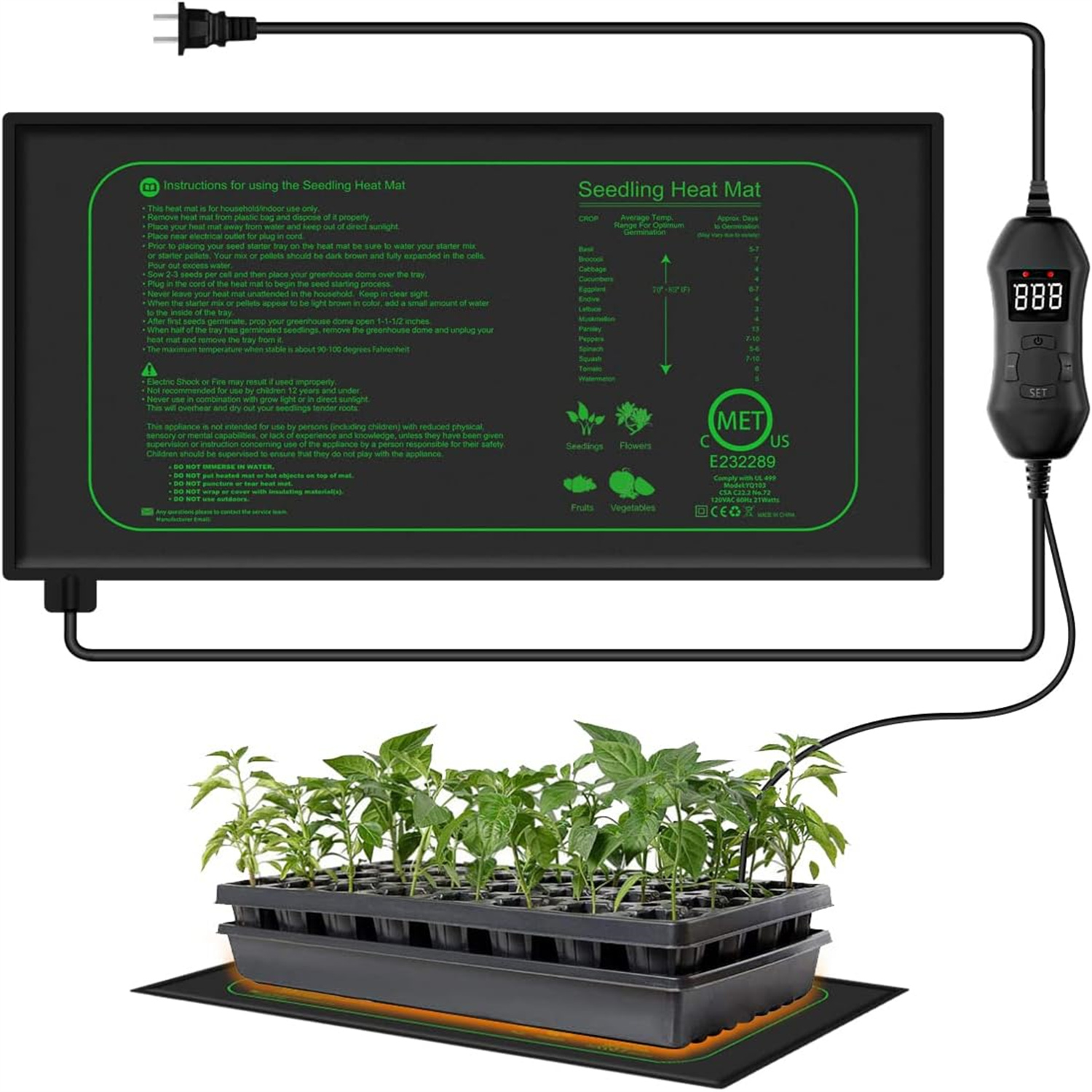 แผ่นทำความร้อนสำหรับต้นกล้าพร้ - Heat Mat Seedling บทวิจารณ์และราคา